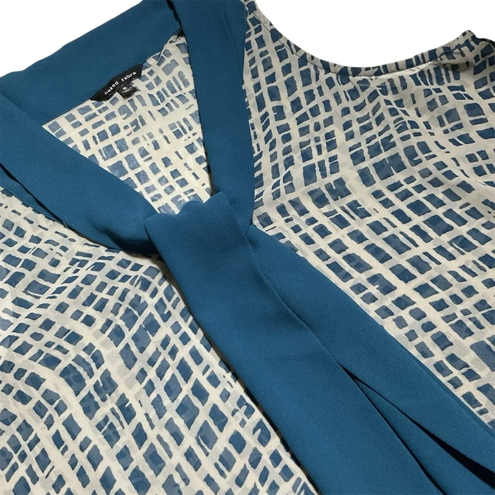 Naked Zebra Blue Sleeveless Blouse - Picture 8 of 8